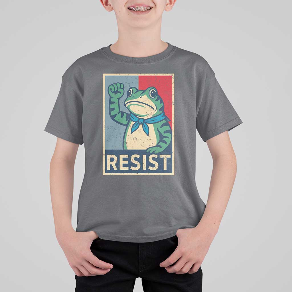 Frog Resist T Shirt For Kid Portland Frog Raised Fist Poster Graphic - Wonder Print Shop