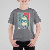 Frog Resist T Shirt For Kid Portland Frog Raised Fist Poster Graphic - Wonder Print Shop
