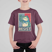 Frog Resist T Shirt For Kid Portland Frog Raised Fist Poster Graphic - Wonder Print Shop