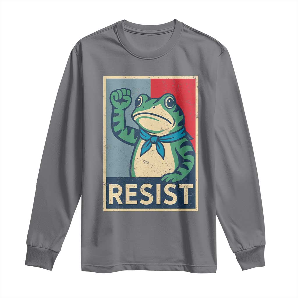 Frog Resist Long Sleeve Shirt Portland Frog Raised Fist Poster Graphic - Wonder Print Shop