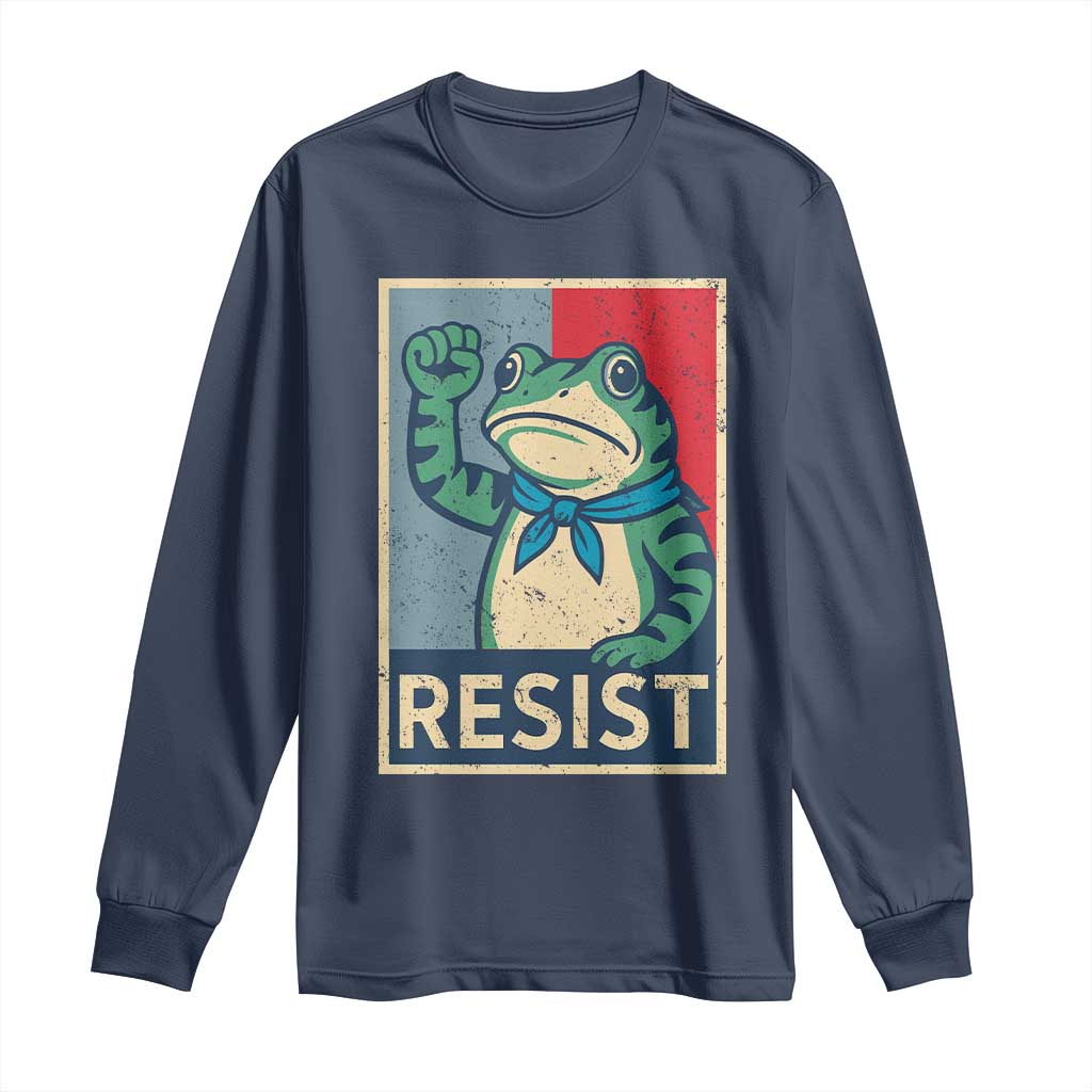 Frog Resist Long Sleeve Shirt Portland Frog Raised Fist Poster Graphic - Wonder Print Shop