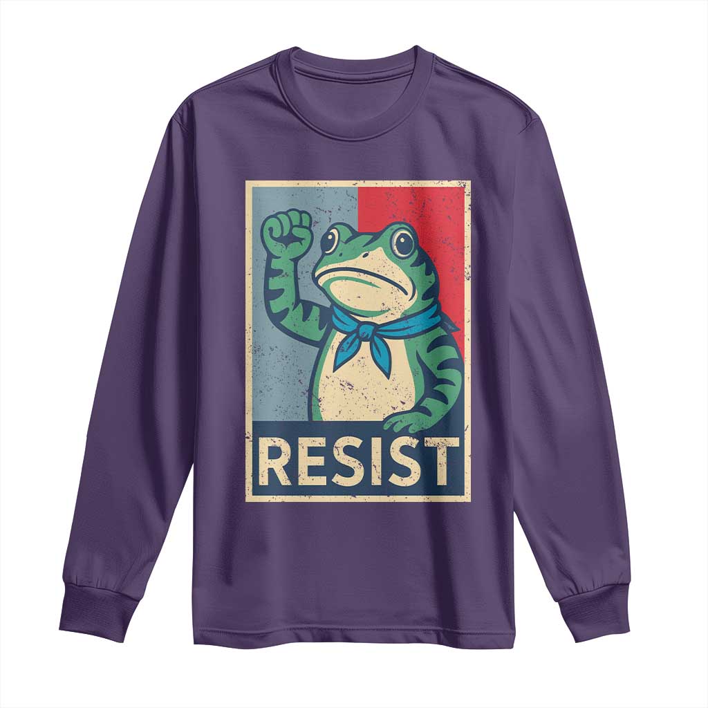 Frog Resist Long Sleeve Shirt Portland Frog Raised Fist Poster Graphic - Wonder Print Shop