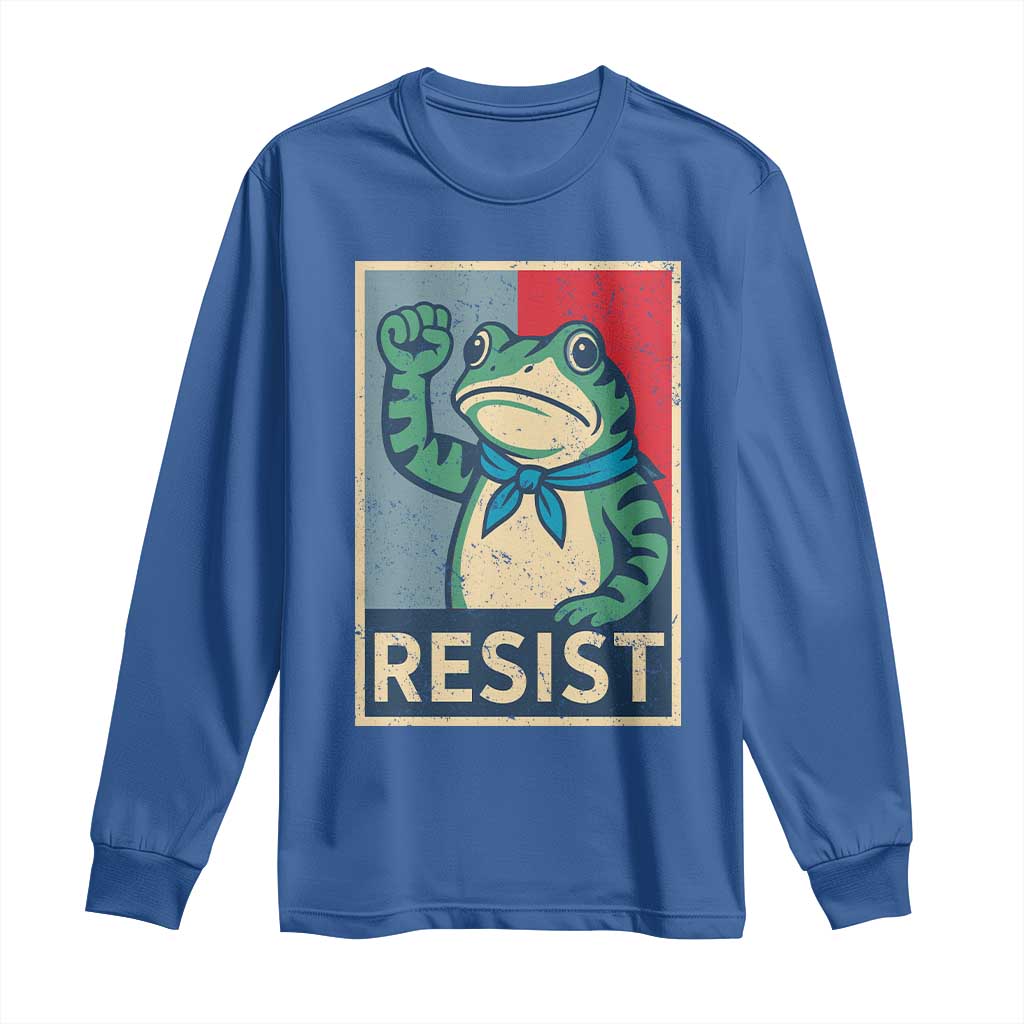 Frog Resist Long Sleeve Shirt Portland Frog Raised Fist Poster Graphic - Wonder Print Shop
