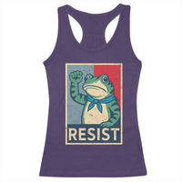 Frog Resist Racerback Tank Top Portland Frog Raised Fist Poster Graphic - Wonder Print Shop