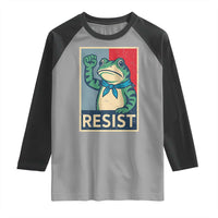 Frog Resist Raglan Shirt Portland Frog Raised Fist Poster Graphic - Wonder Print Shop