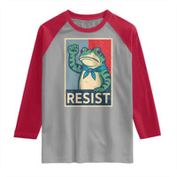 Frog Resist Raglan Shirt Portland Frog Raised Fist Poster Graphic - Wonder Print Shop