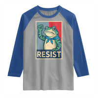 Frog Resist Raglan Shirt Portland Frog Raised Fist Poster Graphic - Wonder Print Shop