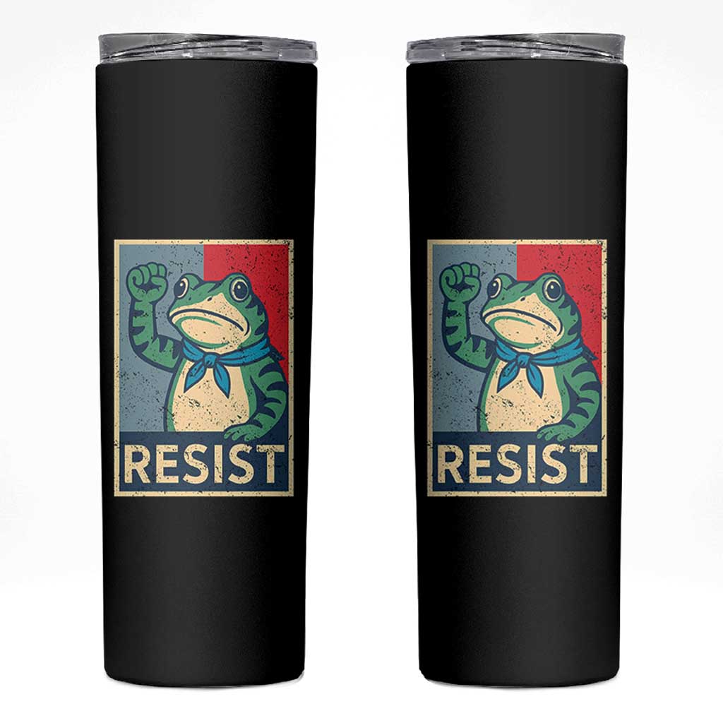 Frog Resist Skinny Tumbler Portland Frog Raised Fist Poster Graphic - Wonder Print Shop