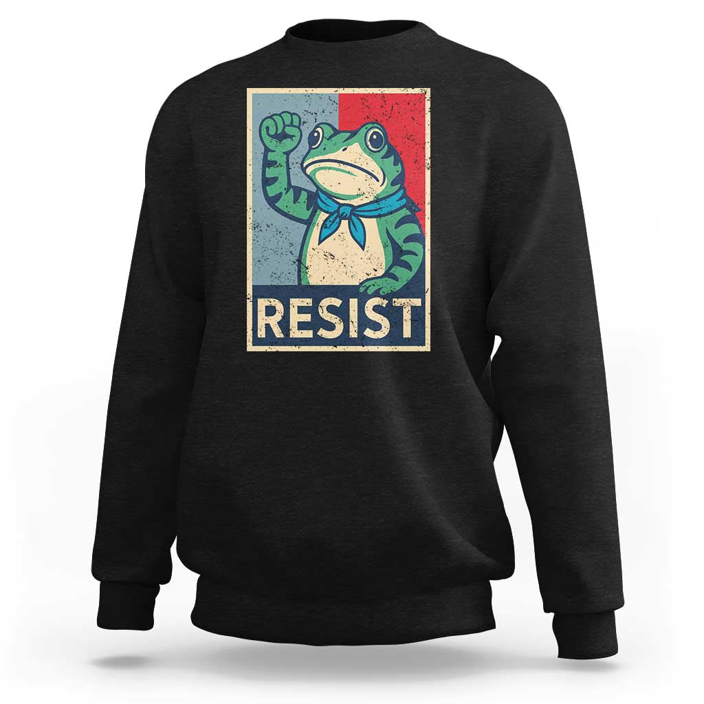 Frog Resist Sweatshirt Portland Frog Raised Fist Poster Graphic - Wonder Print Shop