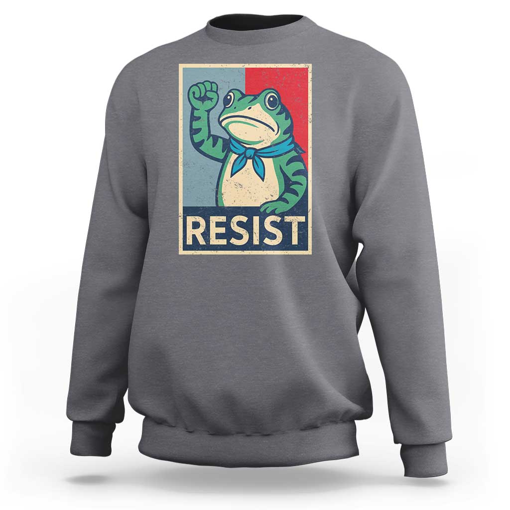Frog Resist Sweatshirt Portland Frog Raised Fist Poster Graphic - Wonder Print Shop