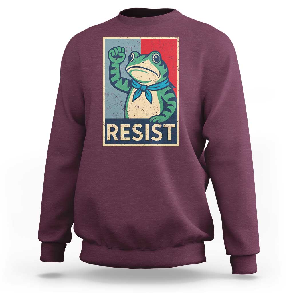 Frog Resist Sweatshirt Portland Frog Raised Fist Poster Graphic - Wonder Print Shop
