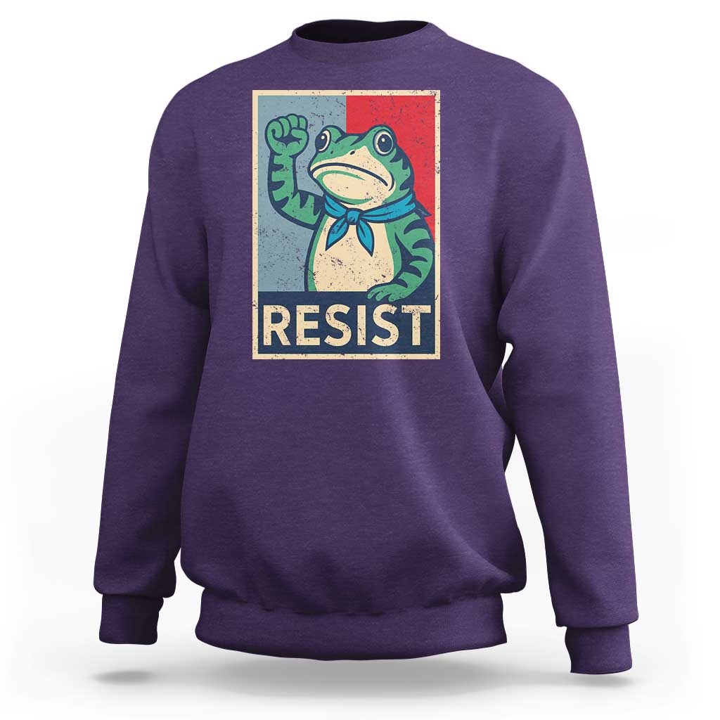Frog Resist Sweatshirt Portland Frog Raised Fist Poster Graphic - Wonder Print Shop