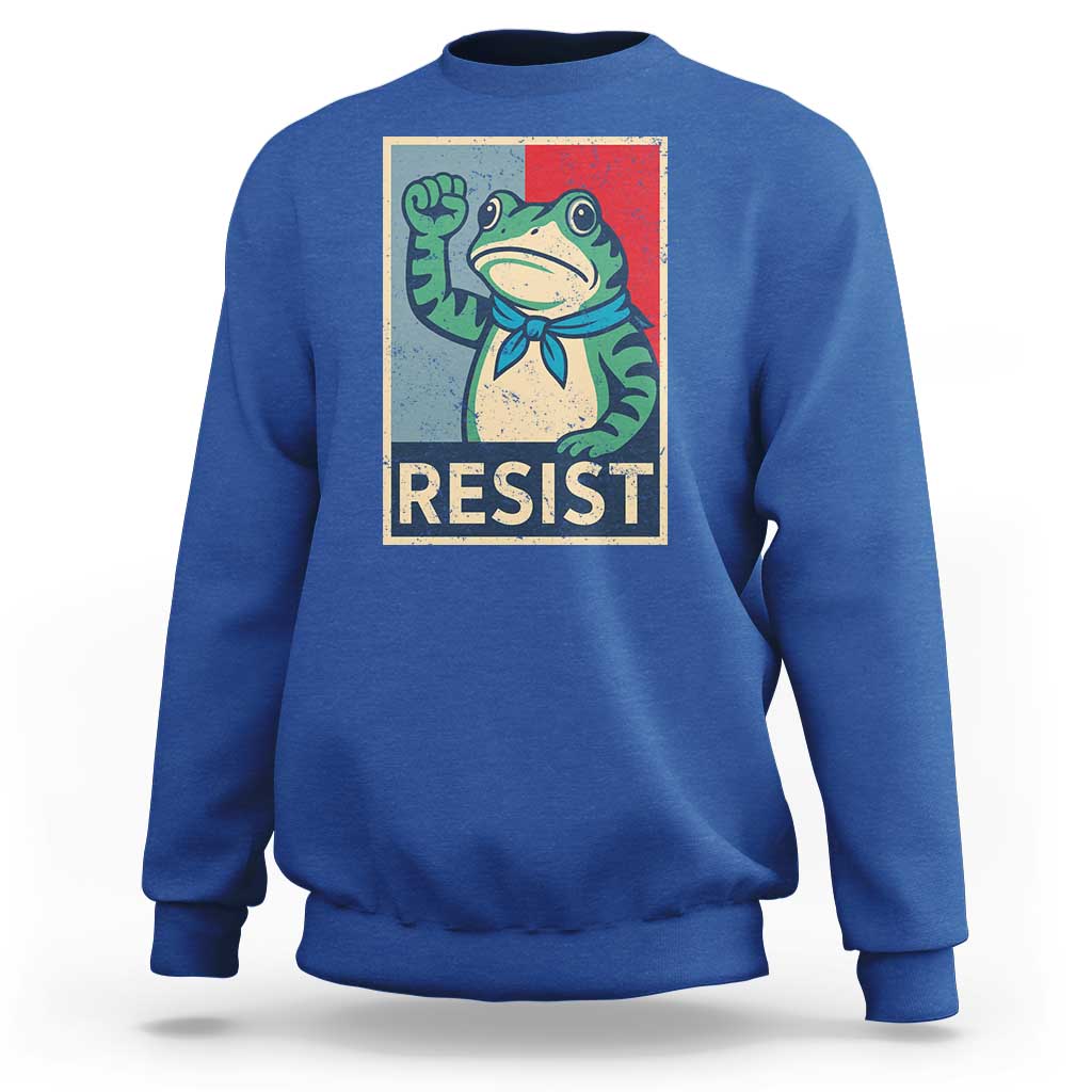 Frog Resist Sweatshirt Portland Frog Raised Fist Poster Graphic - Wonder Print Shop