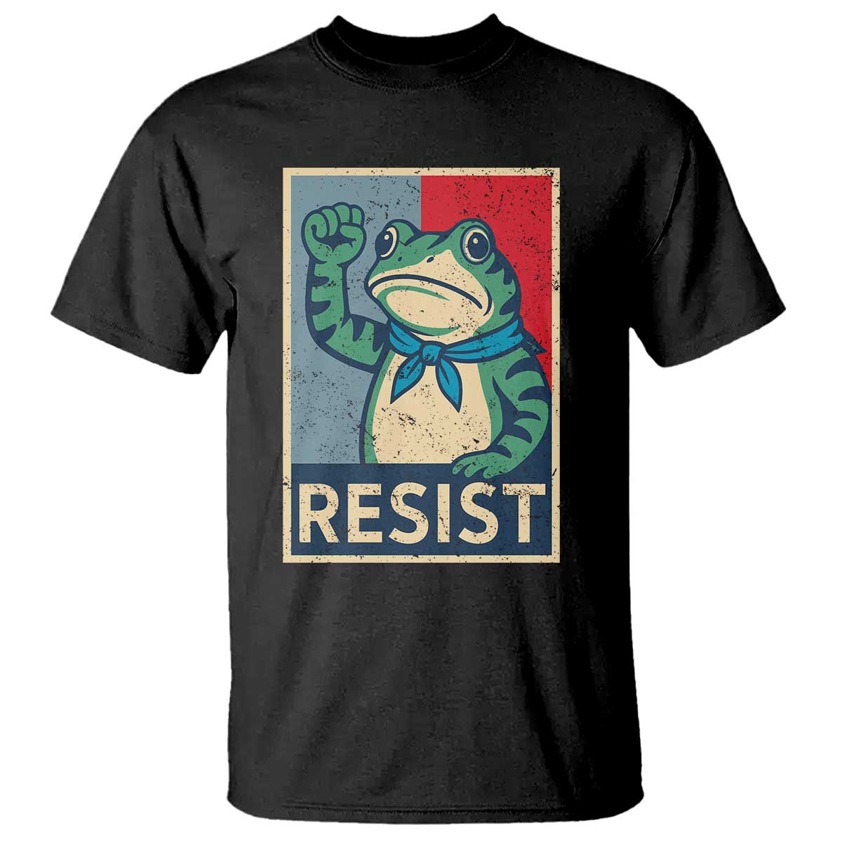 Frog Resist T Shirt Portland Frog Raised Fist Poster Graphic - Wonder Print Shop