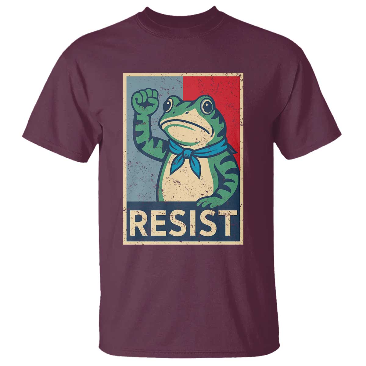 Frog Resist T Shirt Portland Frog Raised Fist Poster Graphic - Wonder Print Shop