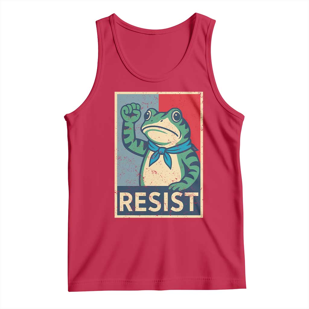 Frog Resist Tank Top Portland Frog Raised Fist Poster Graphic - Wonder Print Shop