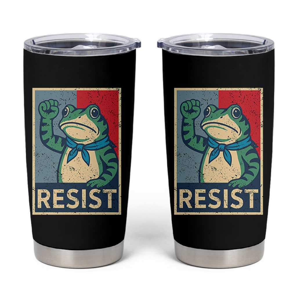Frog Resist Tumbler Cup Portland Frog Raised Fist Poster Graphic - Wonder Print Shop