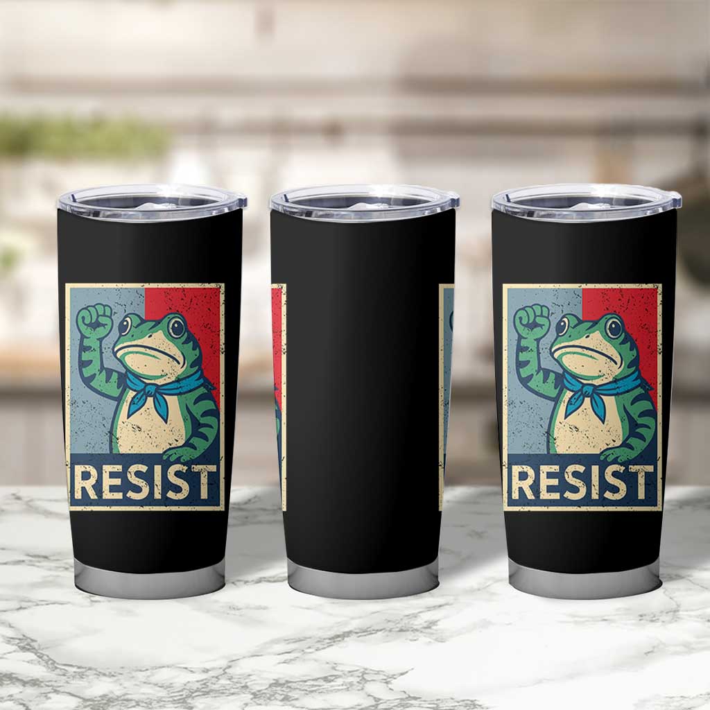 Frog Resist Tumbler Cup Portland Frog Raised Fist Poster Graphic - Wonder Print Shop