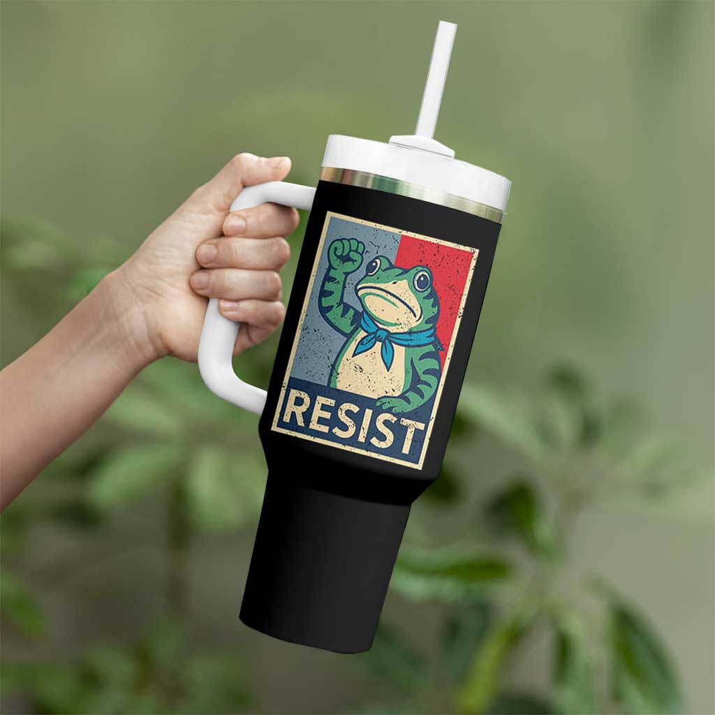 Frog Resist Tumbler With Handle Portland Frog Raised Fist Poster Graphic - Wonder Print Shop
