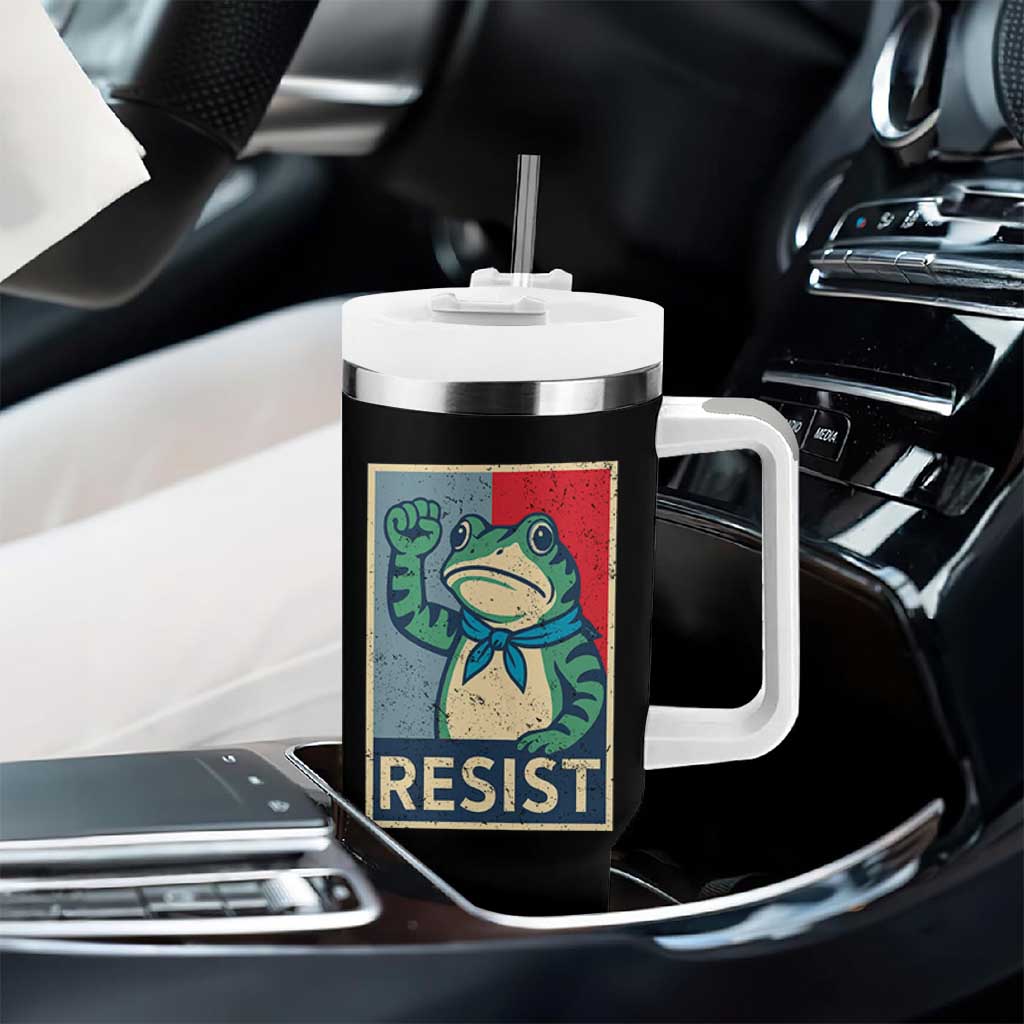 Frog Resist Tumbler With Handle Portland Frog Raised Fist Poster Graphic - Wonder Print Shop