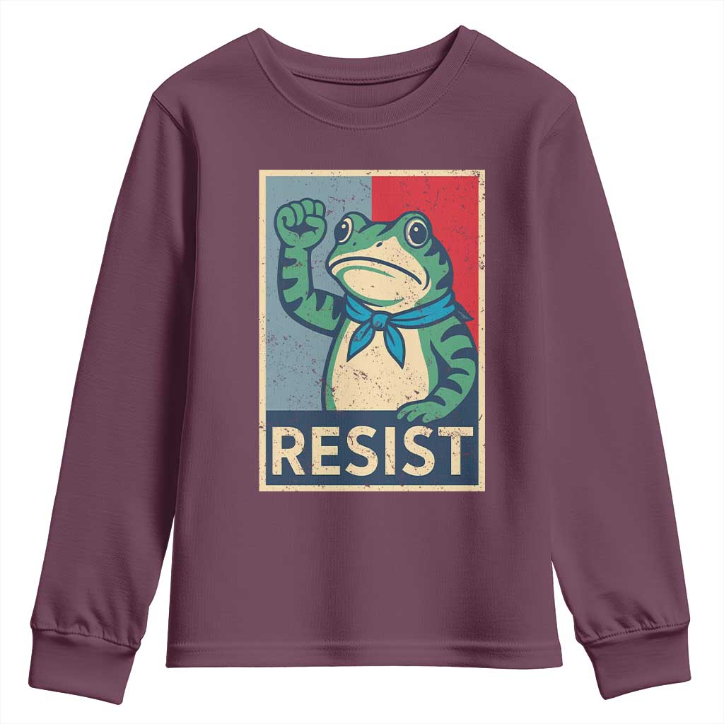 Frog Resist Youth Sweatshirt Portland Frog Raised Fist Poster Graphic - Wonder Print Shop