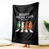 Resist Social Club 2025 Throw Blanket Portland Frog Animals Mascot Walking - Wonder Print Shop