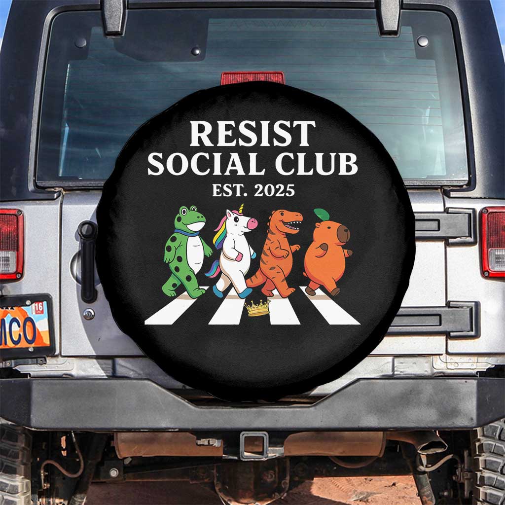 Resist Social Club 2025 Spare Tire Cover Portland Frog Animals Mascot Walking - Wonder Print Shop