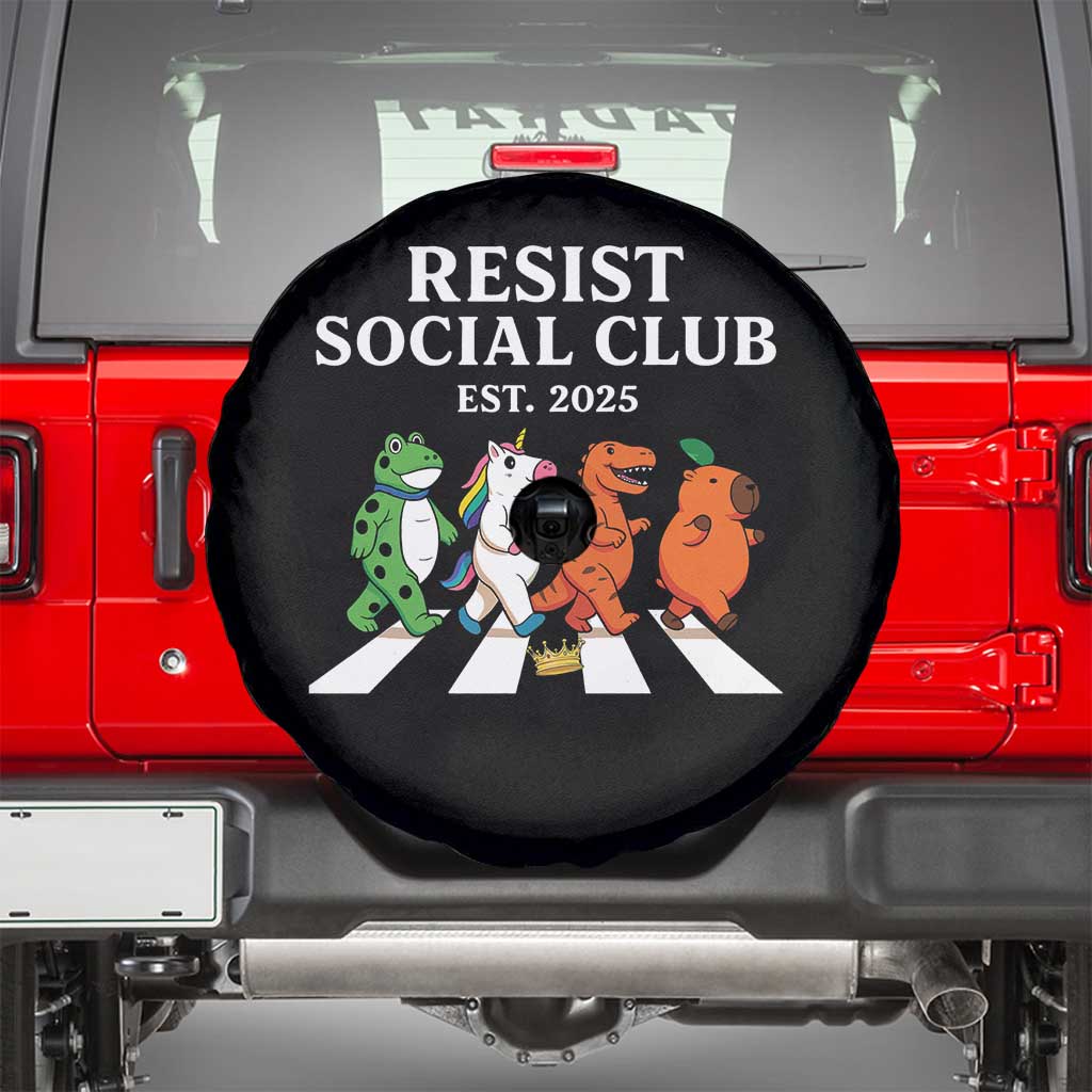 Resist Social Club 2025 Spare Tire Cover Portland Frog Animals Mascot Walking - Wonder Print Shop