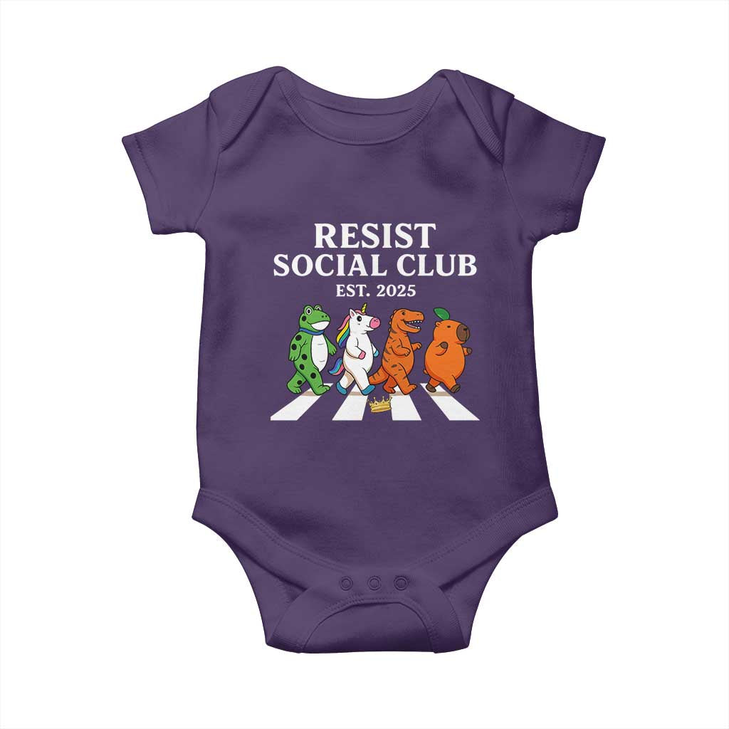Resist Social Club 2025 Baby Onesie Portland Frog Animals Mascot Walking - Wonder Print Shop