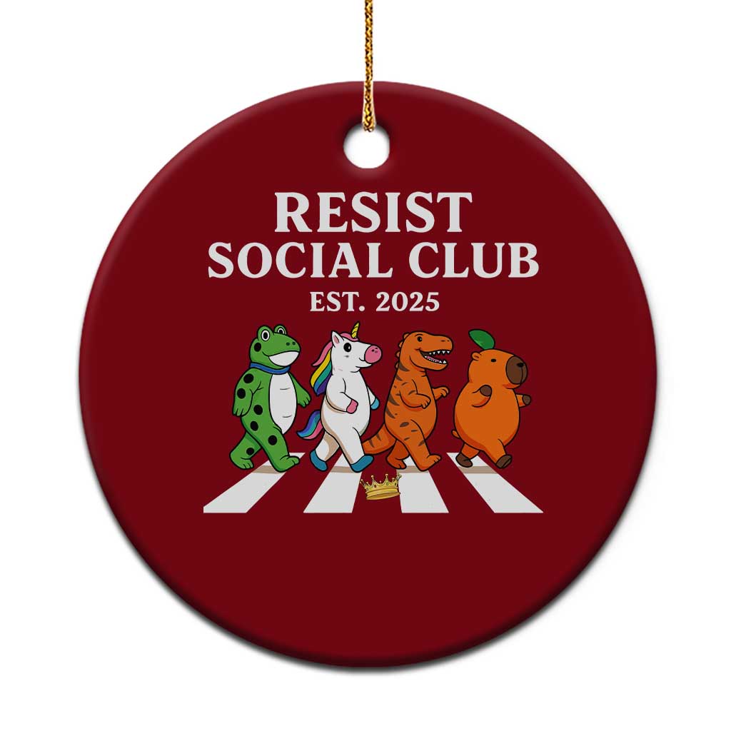 Resist Social Club 2025 Ceramic Ornament Portland Frog Animals Mascot Walking - Wonder Print Shop