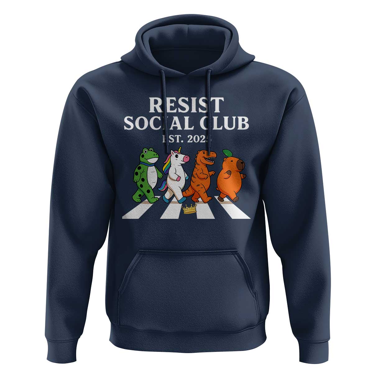 Resist Social Club 2025 Hoodie Portland Frog Animals Mascot Walking - Wonder Print Shop