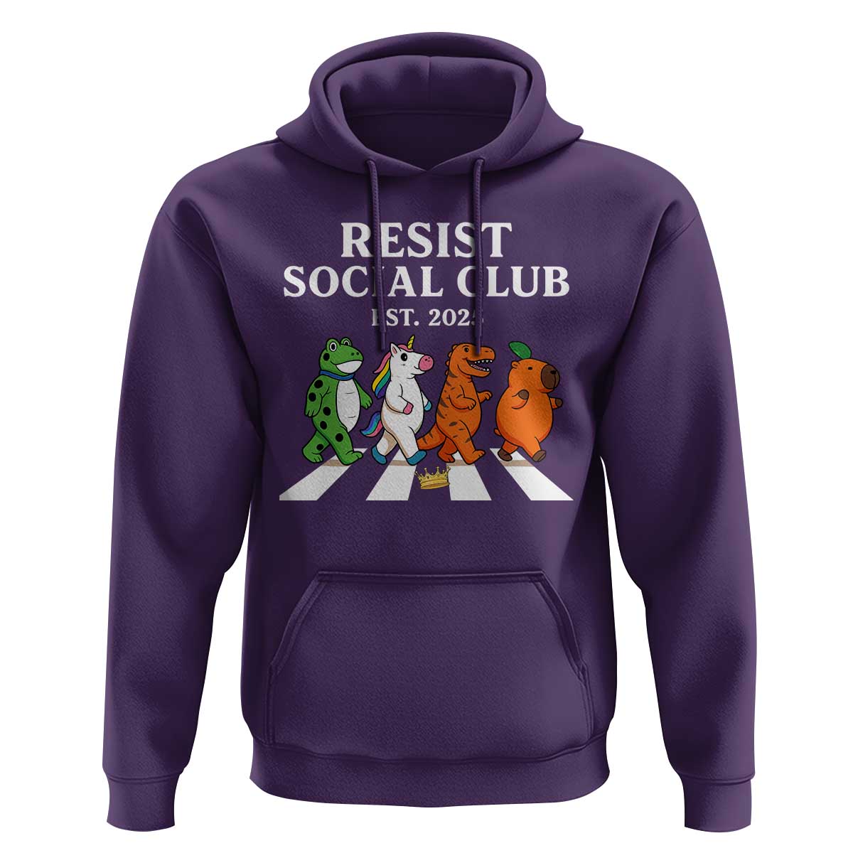 Resist Social Club 2025 Hoodie Portland Frog Animals Mascot Walking - Wonder Print Shop