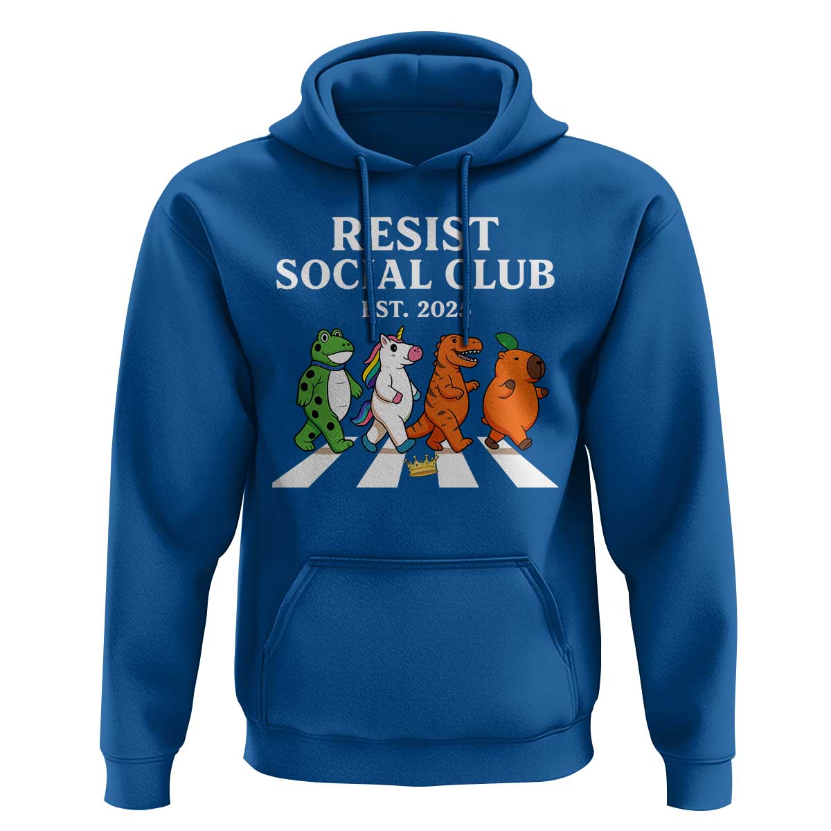 Resist Social Club 2025 Hoodie Portland Frog Animals Mascot Walking - Wonder Print Shop