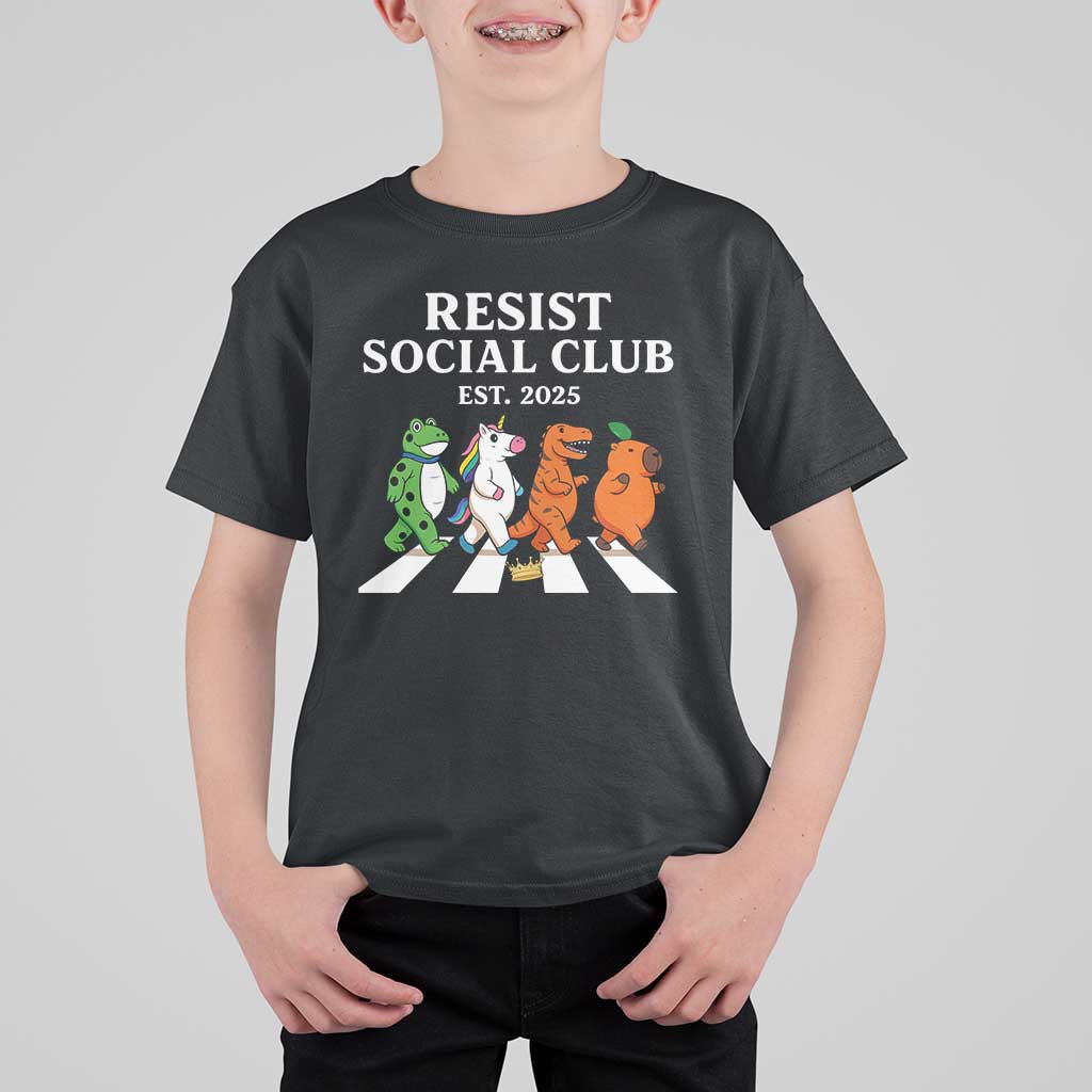 Resist Social Club 2025 T Shirt For Kid Portland Frog Animals Mascot Walking - Wonder Print Shop