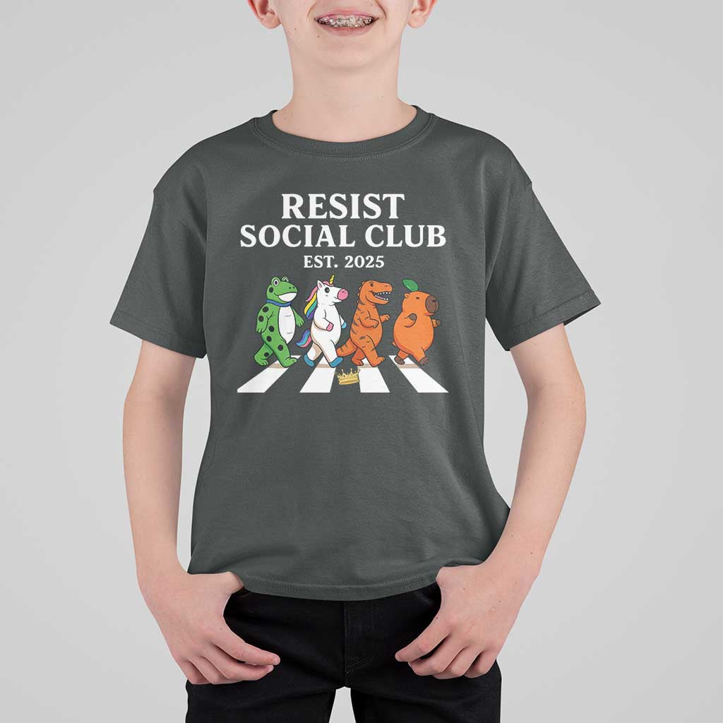 Resist Social Club 2025 T Shirt For Kid Portland Frog Animals Mascot Walking - Wonder Print Shop
