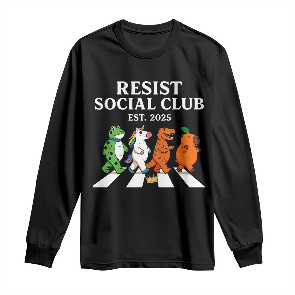 Resist Social Club 2025 Long Sleeve Shirt Portland Frog Animals Mascot Walking - Wonder Print Shop