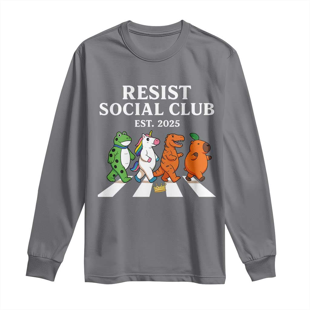 Resist Social Club 2025 Long Sleeve Shirt Portland Frog Animals Mascot Walking - Wonder Print Shop