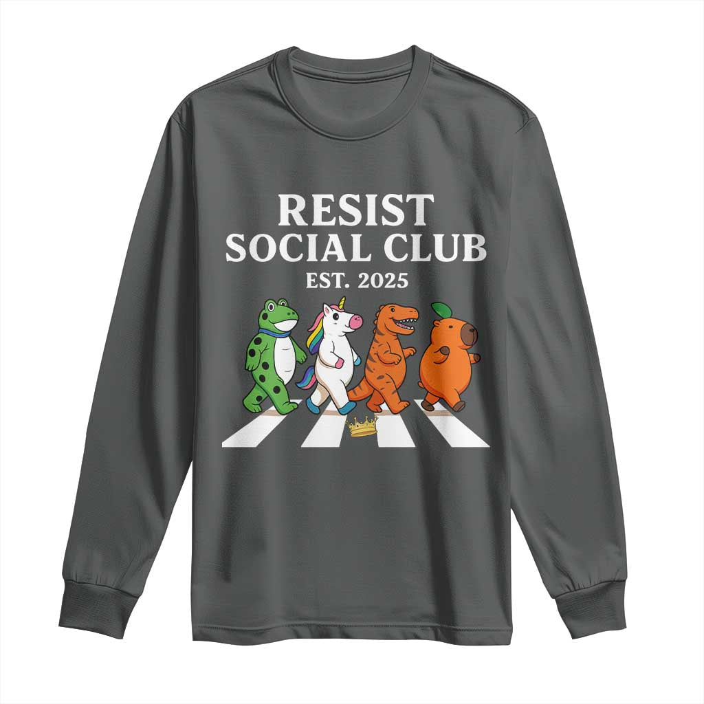 Resist Social Club 2025 Long Sleeve Shirt Portland Frog Animals Mascot Walking - Wonder Print Shop