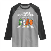 Resist Social Club 2025 Raglan Shirt Portland Frog Animals Mascot Walking - Wonder Print Shop