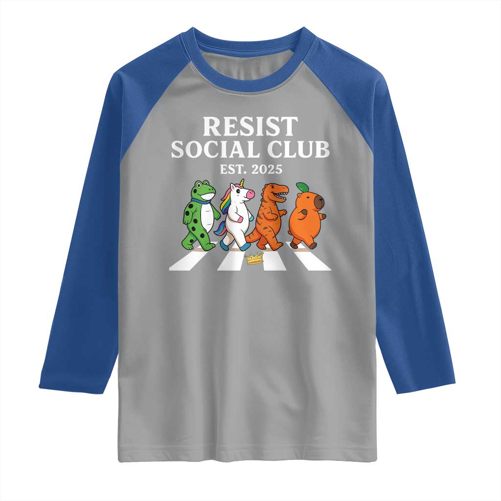 Resist Social Club 2025 Raglan Shirt Portland Frog Animals Mascot Walking - Wonder Print Shop