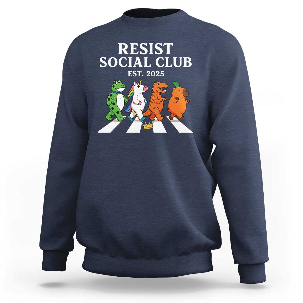 Resist Social Club 2025 Sweatshirt Portland Frog Animals Mascot Walking - Wonder Print Shop