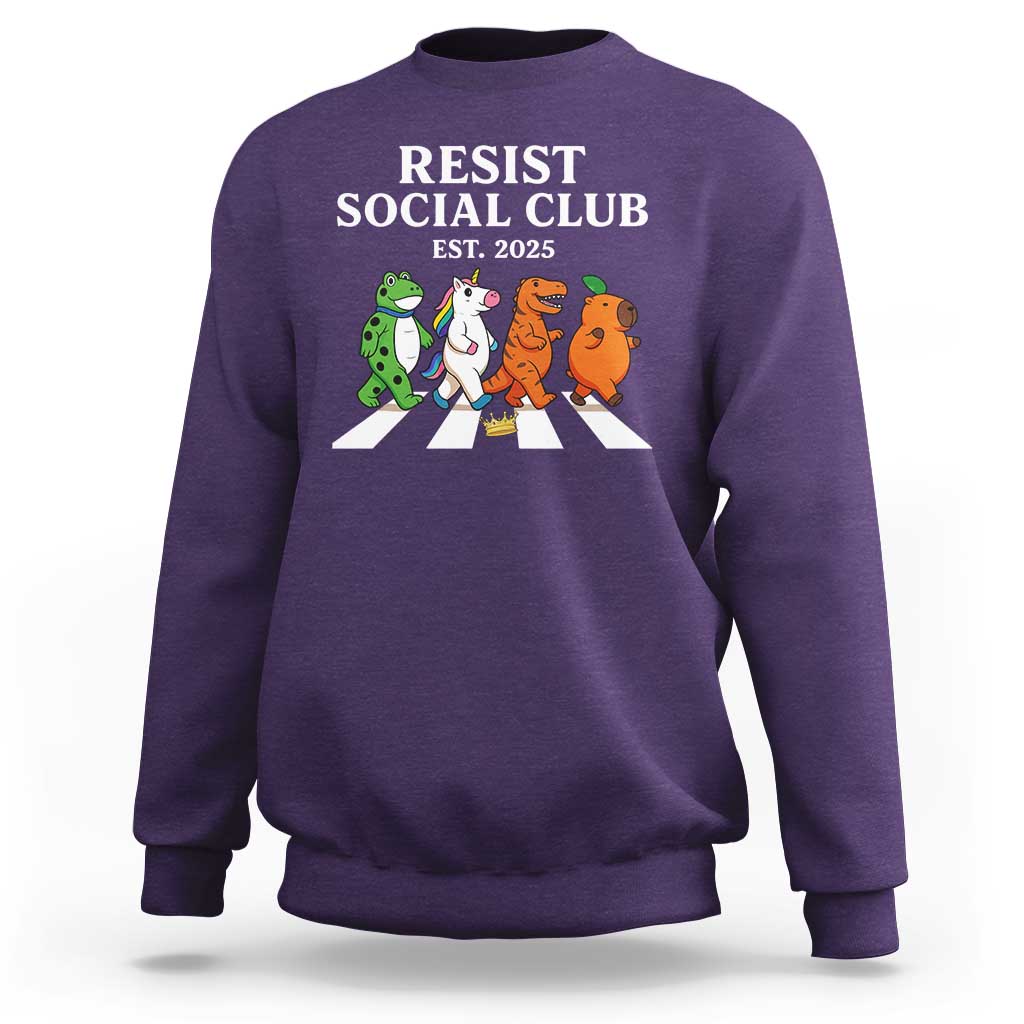 Resist Social Club 2025 Sweatshirt Portland Frog Animals Mascot Walking - Wonder Print Shop