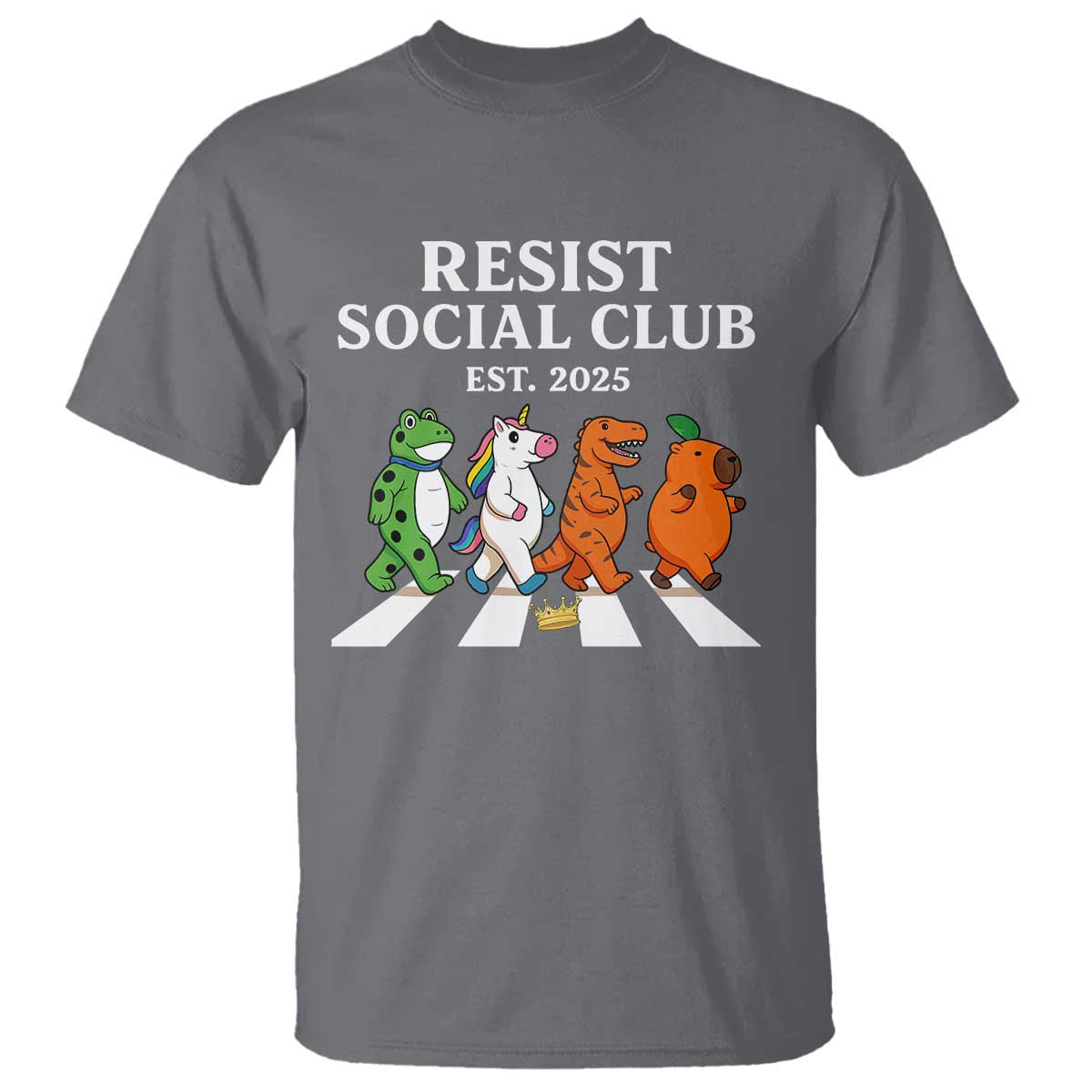 Resist Social Club 2025 T Shirt Portland Frog Animals Mascot Walking - Wonder Print Shop
