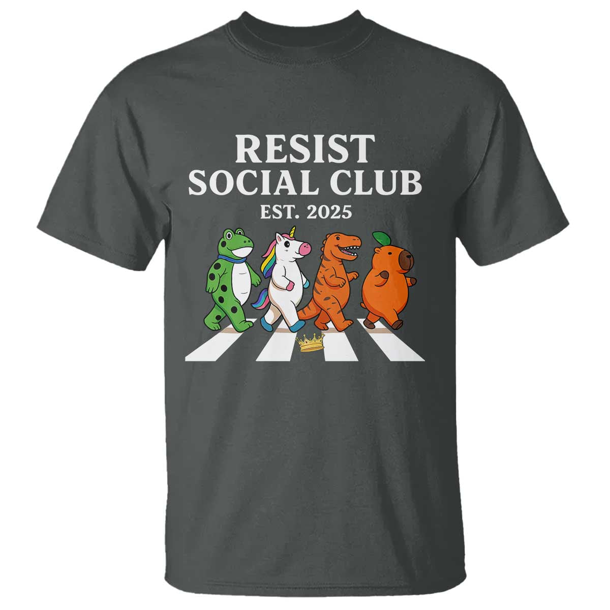 Resist Social Club 2025 T Shirt Portland Frog Animals Mascot Walking - Wonder Print Shop