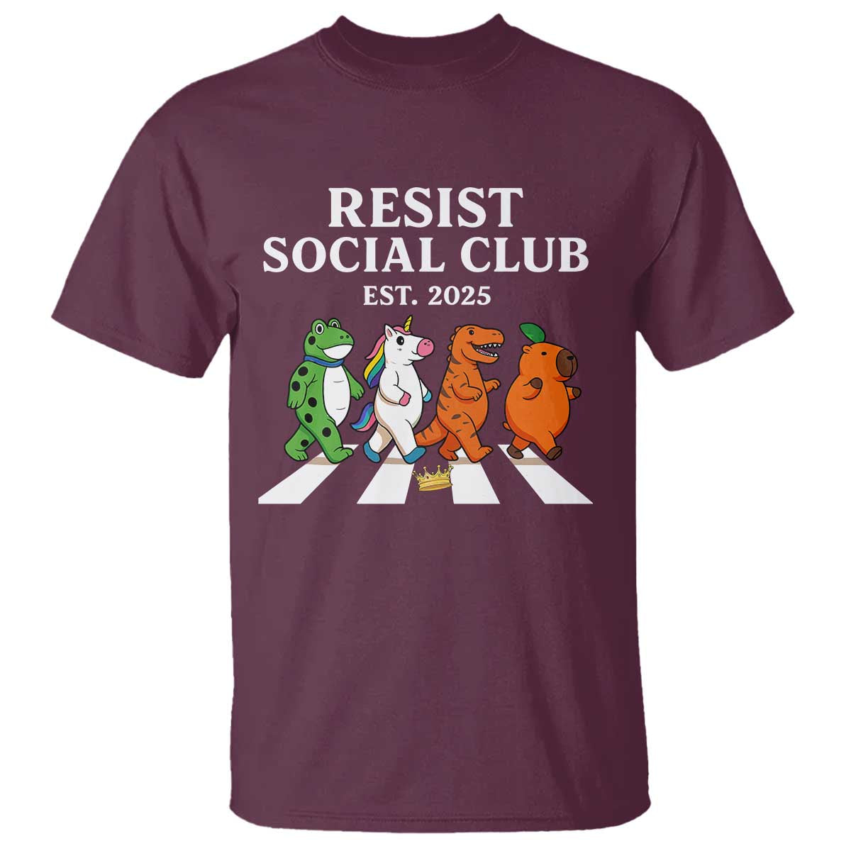 Resist Social Club 2025 T Shirt Portland Frog Animals Mascot Walking - Wonder Print Shop