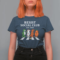 Resist Social Club 2025 T Shirt For Women Portland Frog Animals Mascot Walking - Wonder Print Shop