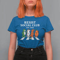 Resist Social Club 2025 T Shirt For Women Portland Frog Animals Mascot Walking - Wonder Print Shop