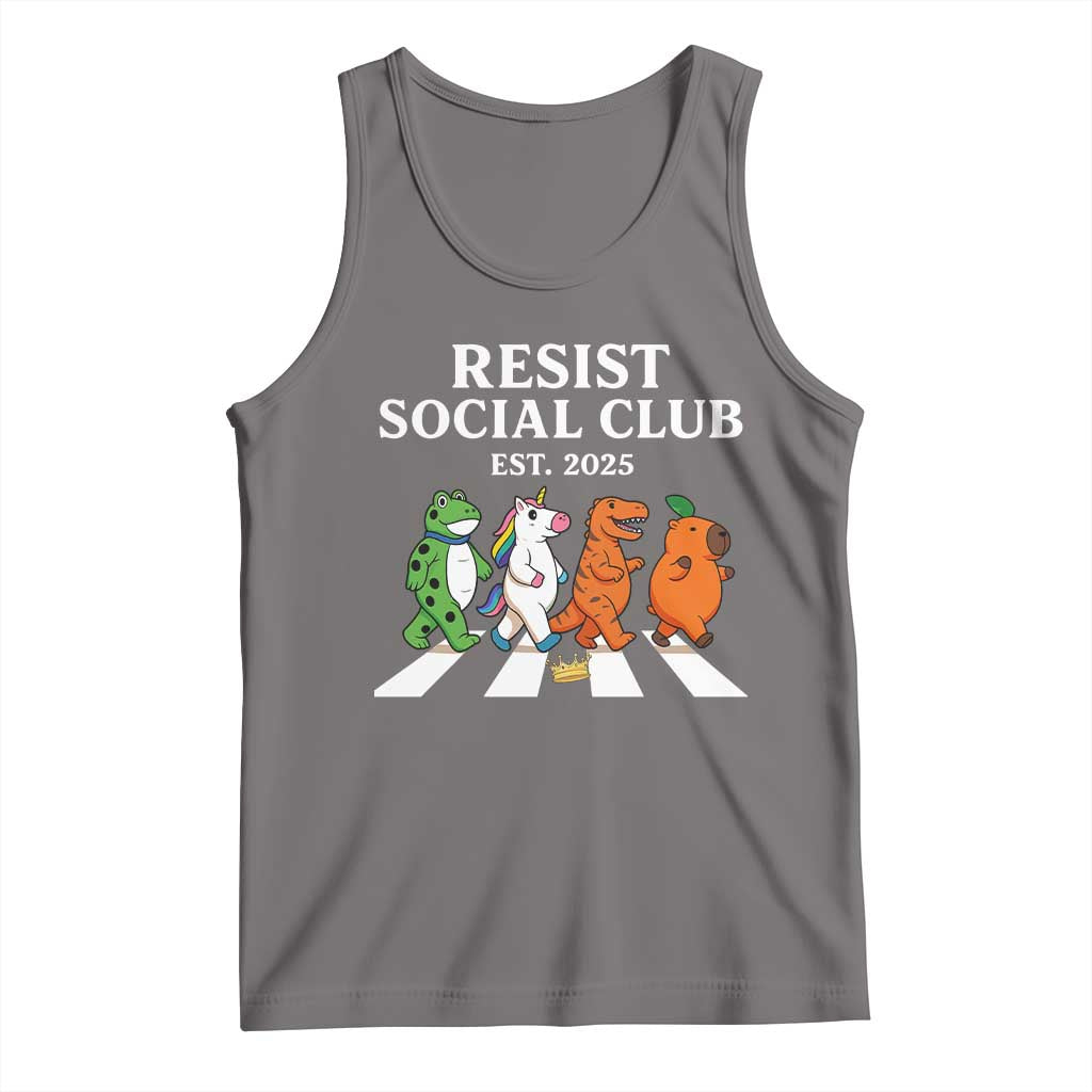 Resist Social Club 2025 Tank Top Portland Frog Animals Mascot Walking - Wonder Print Shop