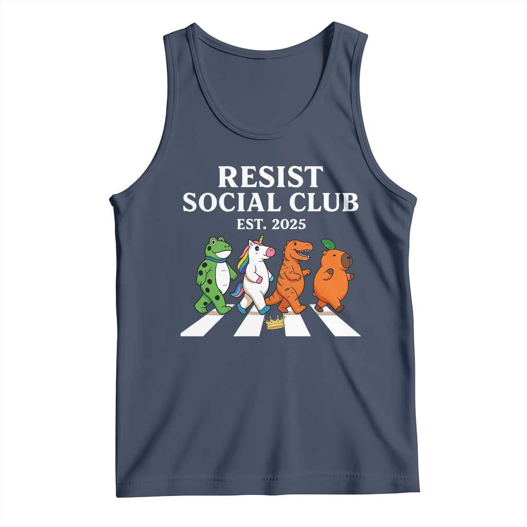 Resist Social Club 2025 Tank Top Portland Frog Animals Mascot Walking - Wonder Print Shop