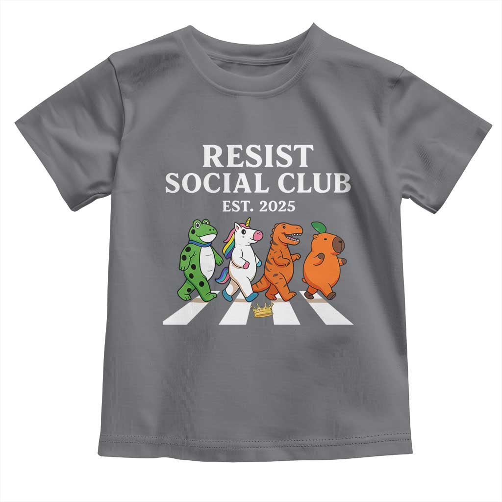 Resist Social Club 2025 Toddler T Shirt Portland Frog Animals Mascot Walking - Wonder Print Shop